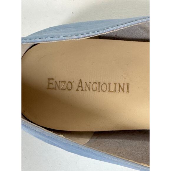 Enzo Angiolini Periwinkle Blue Leather Flat Loafers Womens 8.5 Classic Preppy - Picture 8 of 9